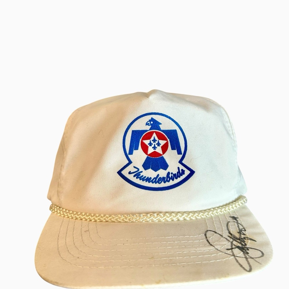 Vintage US Air Force Thunderbirds Hat White OTTO Adjustable Cap Signed